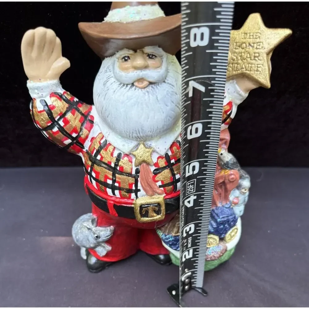 VTG 2000 Lone Star State TEXAS Cowboy Oil Santa Christmas Ceramic Mold Figure